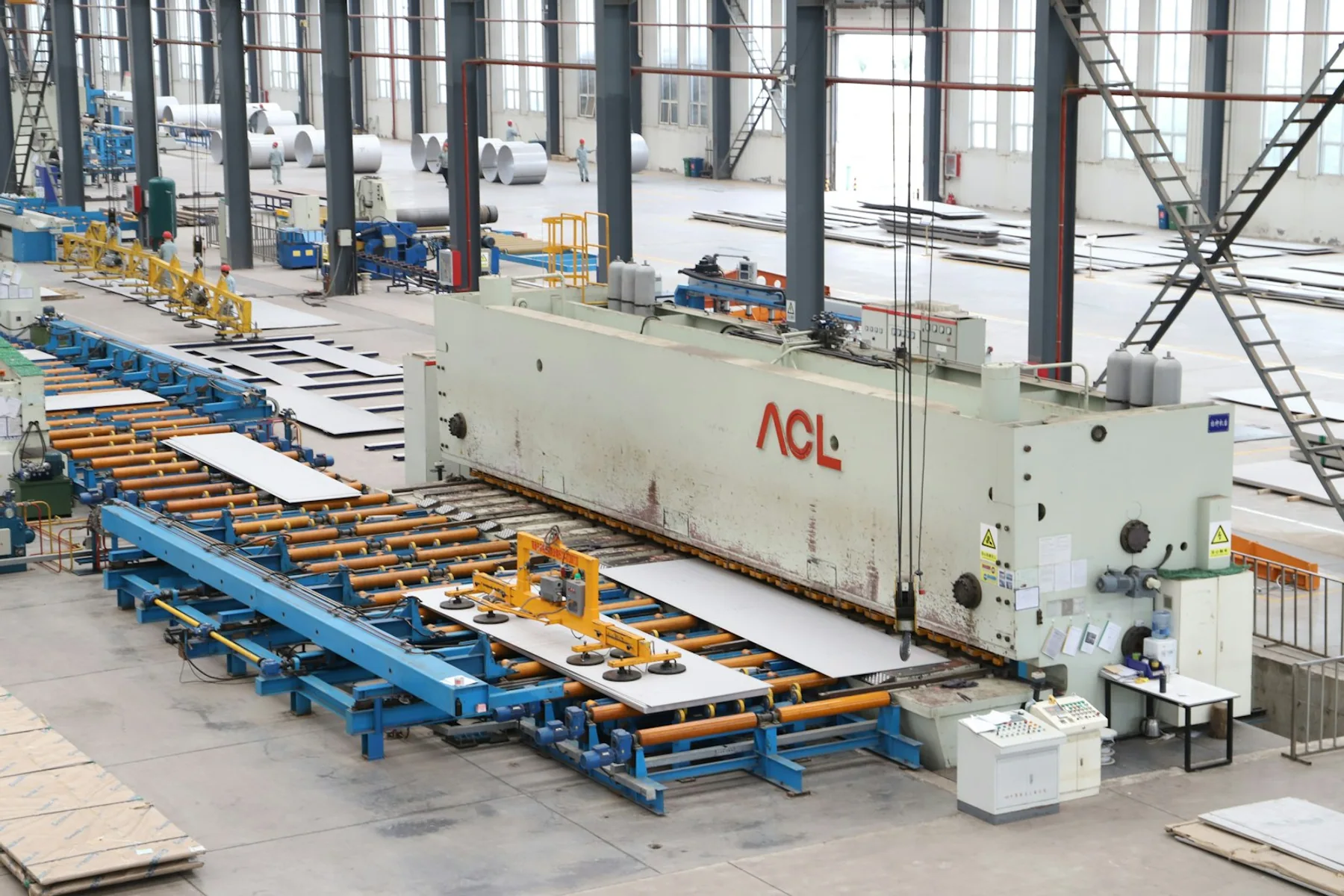 Production machinery inside a manufacturing plant